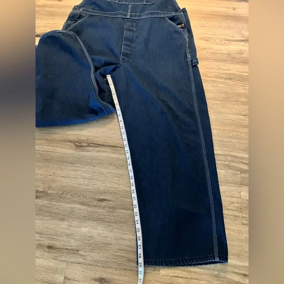 VINTAGE 70s BIG MAC Square Bak Blue Denim Work Overalls. Size 44 x 30. - Picture 7 of 9